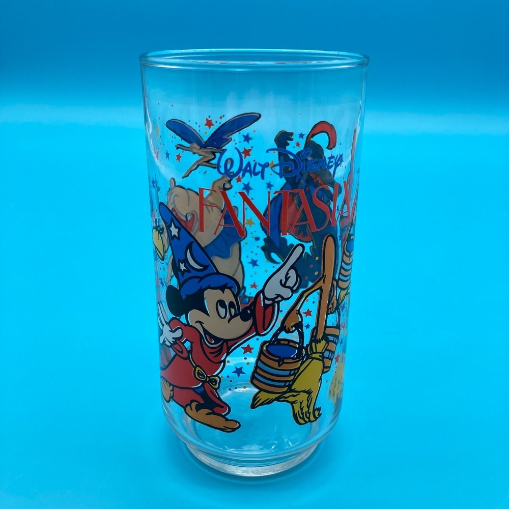 Vtg 1979 Disney Fantasia McDonalds Glass Cup Canada Exclusive Sorcerer Mickey